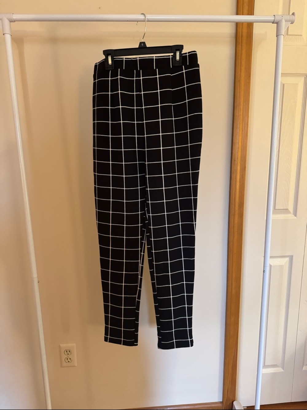 SHEIN Black with White Grid Patterned Pants